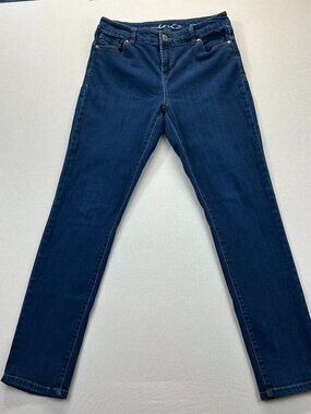 INC Jeans Womens Size 8S Blue Denim Dark Wash Mid Rise Skinny Stretch Casual